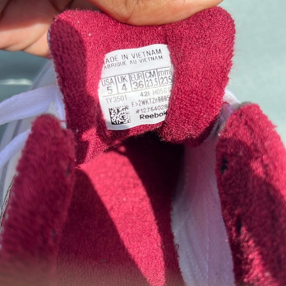 Reebok Club C 85 Crest White Burgundy Size 5 - Picture 8 of 8